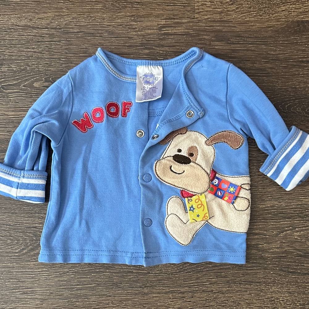 Taggies Light Blue Infant Shirt with puppy